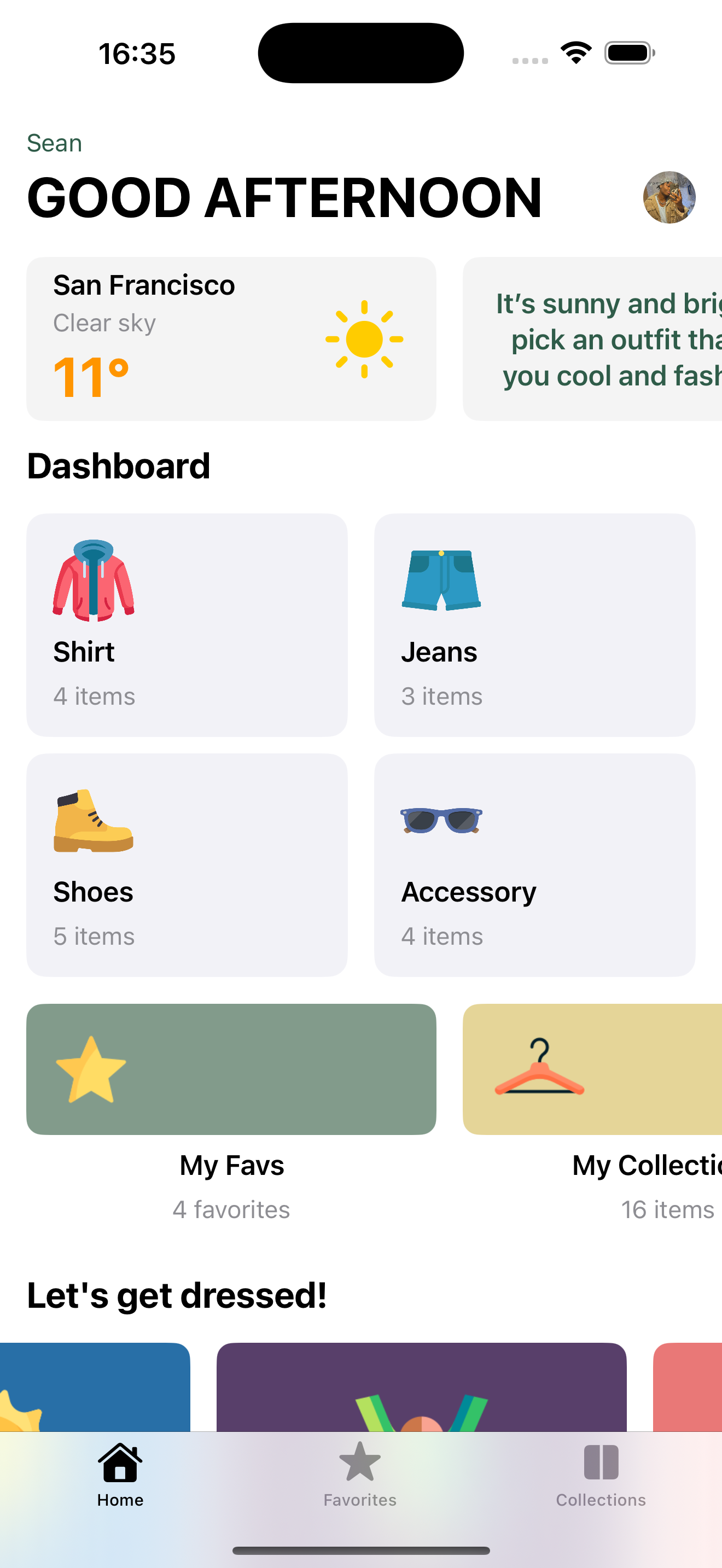 WARdrobe Home Screen Light Mode