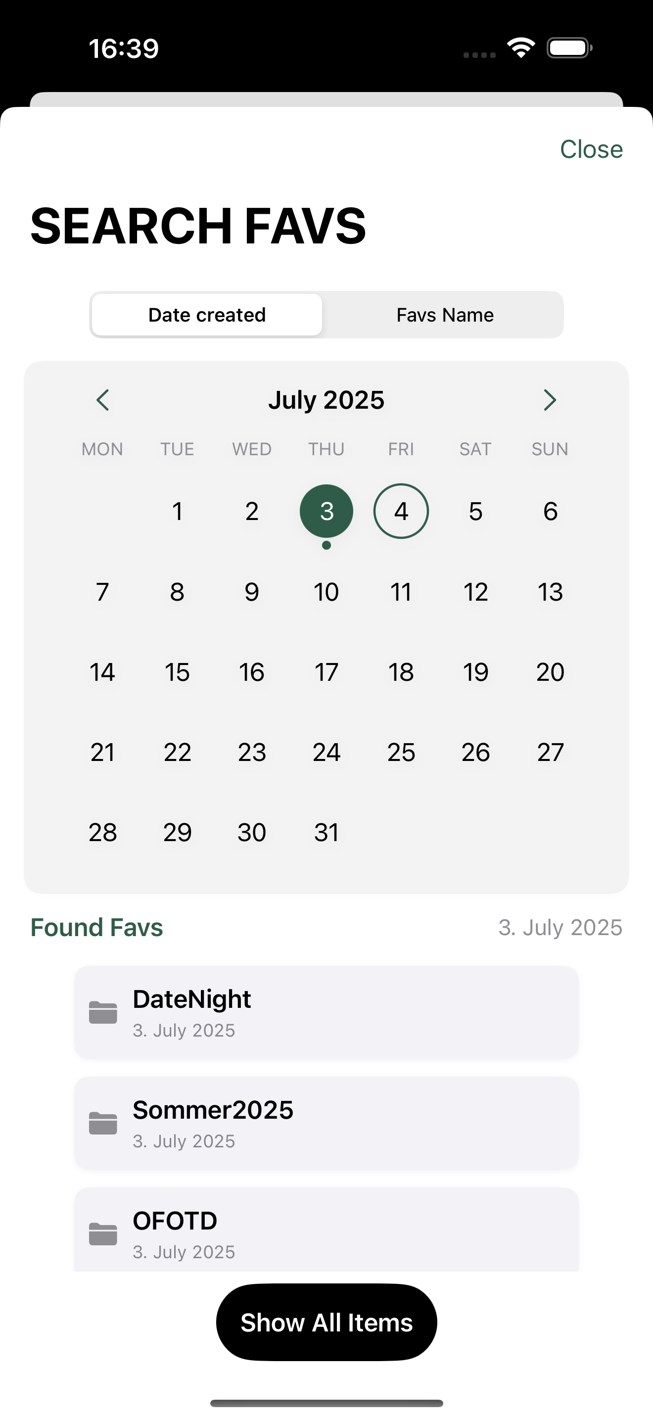 WARdrobe Search Light Mode